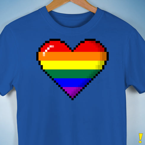 LGBTQ Pride8-Bit Pixel Heart Premium Unisex T-Shirt - Royal Blue